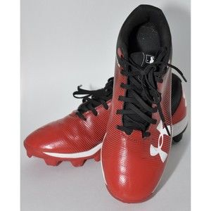 Under Armour Low MLB Baseball Cleats Red/Black/White Youth Boys Size 4.5 YOUTH